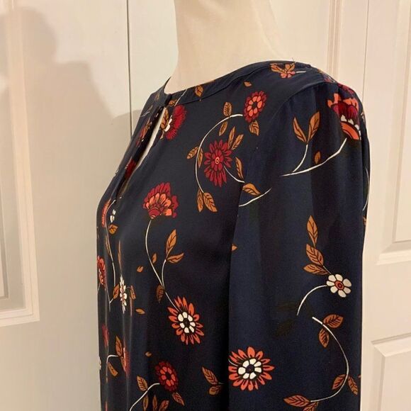 Cupcakes and Cashmere Blue Floral Long Sleeve Swing Tunic Dress Medium - Picture 5 of 10